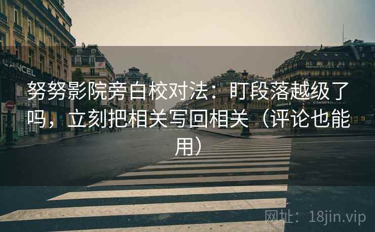努努影院旁白校对法:盯段落越级了吗,立刻把相关写回相关(评论也能用) 第2张 努努影院旁白校对法:盯段落越级了吗,立刻把相关写回相关(评论也能用) 第2张