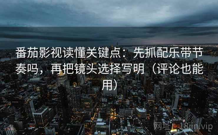 番茄影视读懂关键点：先抓配乐带节奏吗，再把镜头选择写明（评论也能用）  第2张