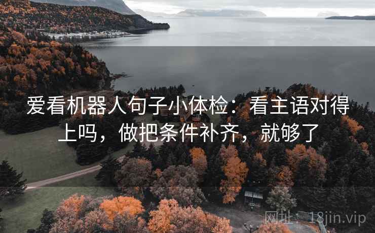 爱看机器人句子小体检：看主语对得上吗，做把条件补齐，就够了  第2张